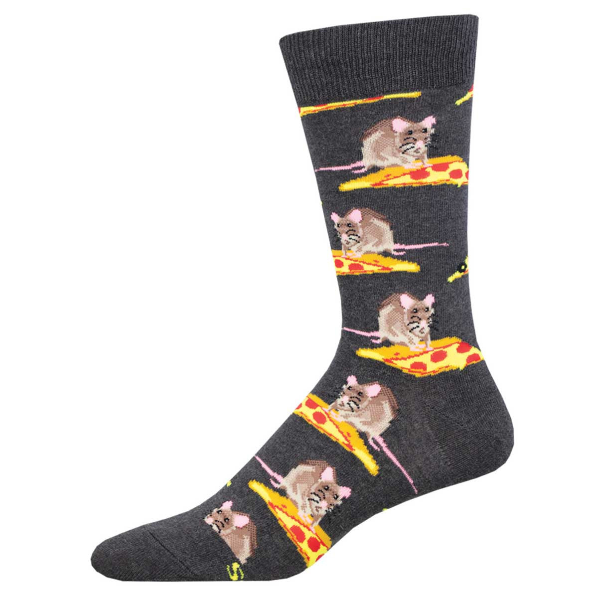 You Wanna Pizza Me? Pizza Rat (Charcoal) Men's Crew Socks