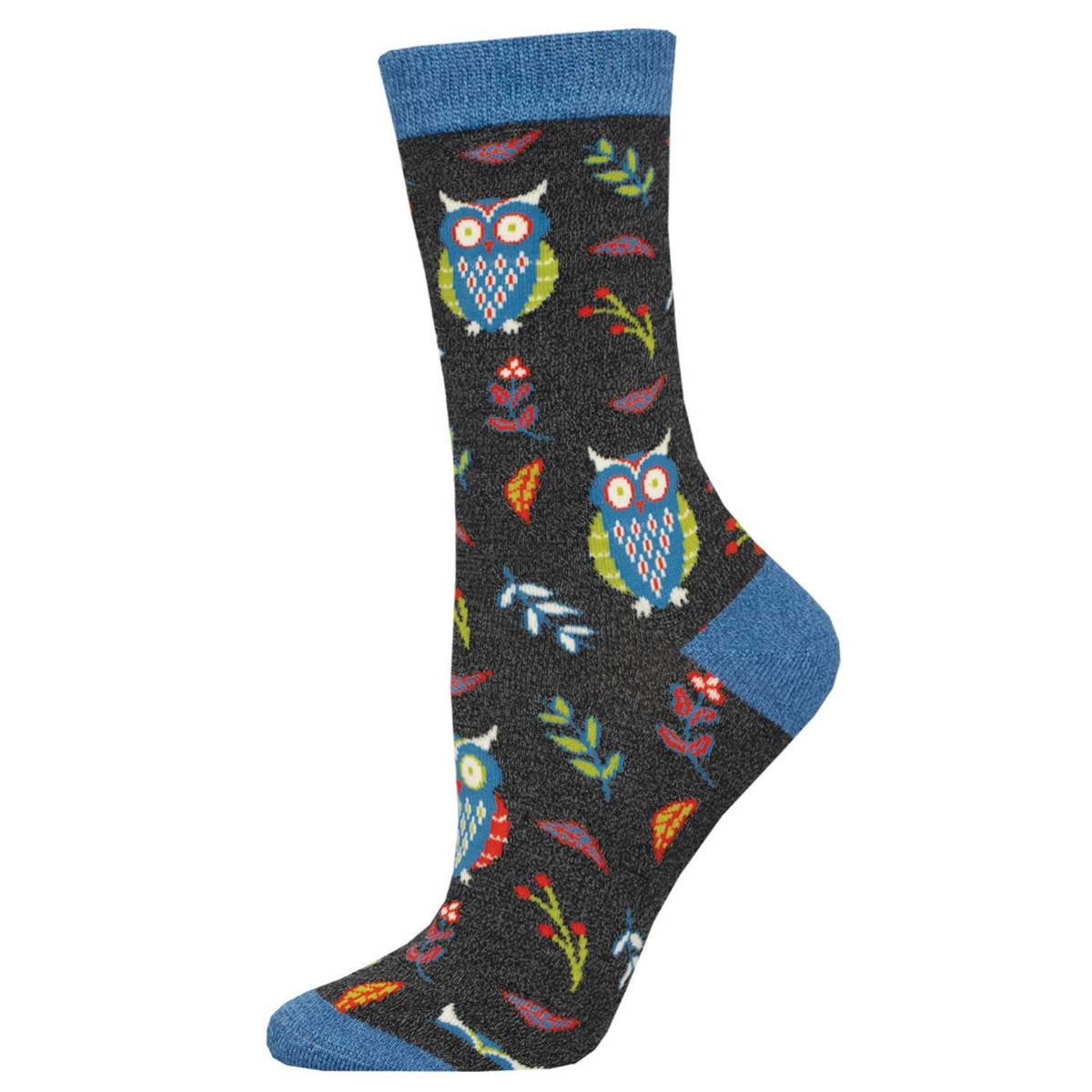 "Cute Hoot, Owl (Charcoal) Women's Bamboo Crew"