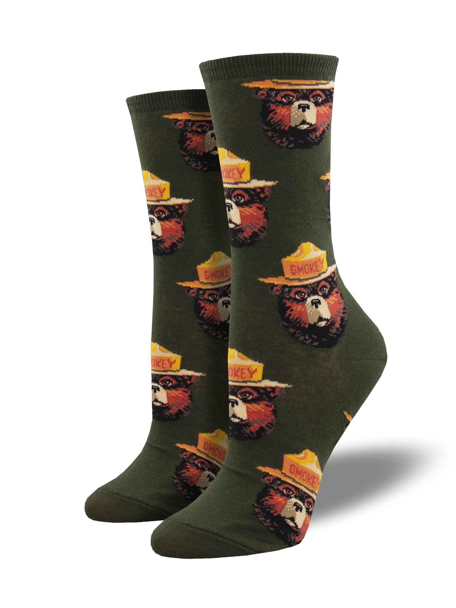 Smokey Bear Portrait (Forest Green) Women¡¯s Crew Socks