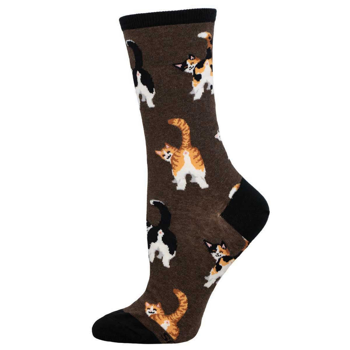 Cat Butts (Brown) Crew Sock S/M