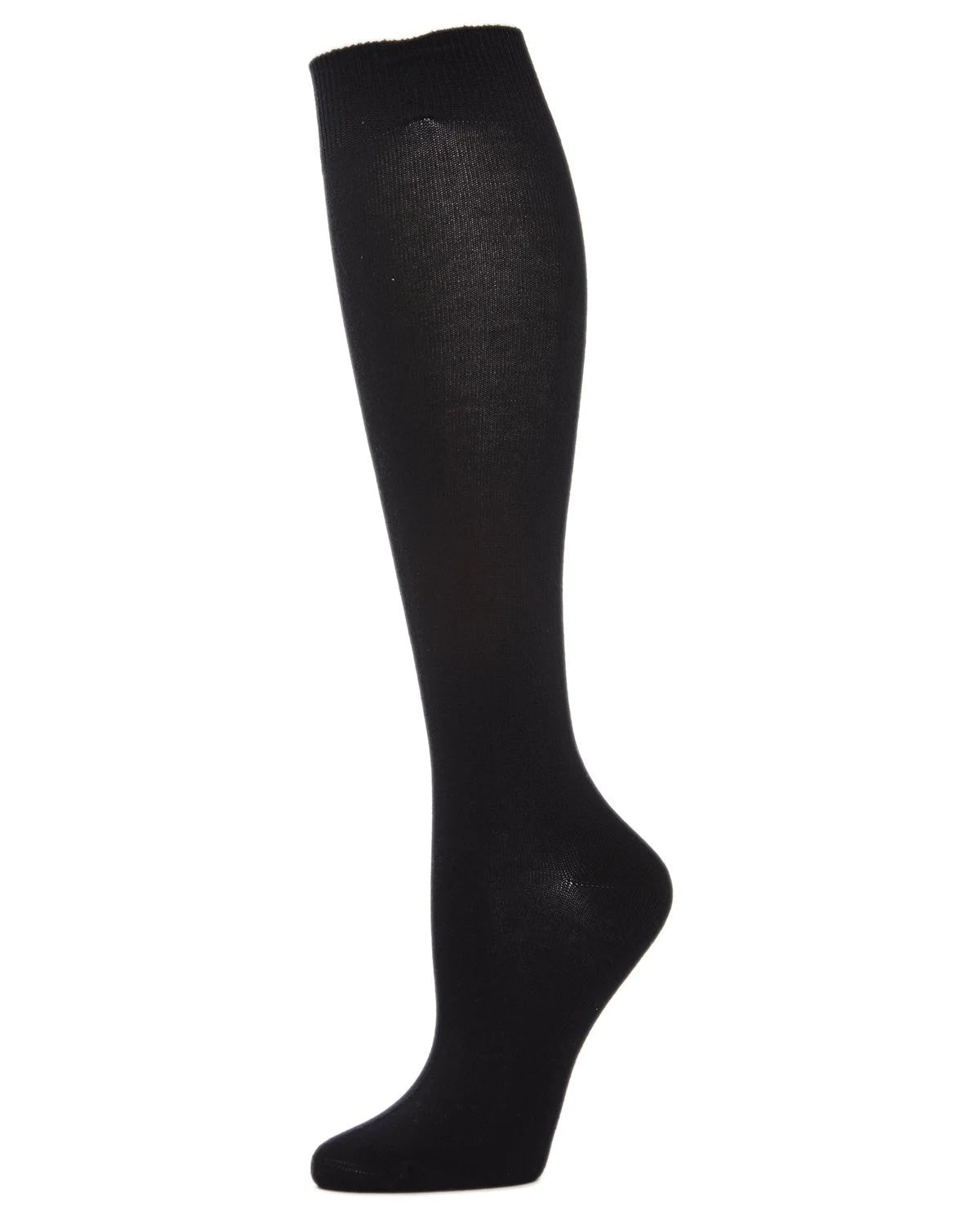 Solid (Black) Bamboo Blend Women's Knee Highs