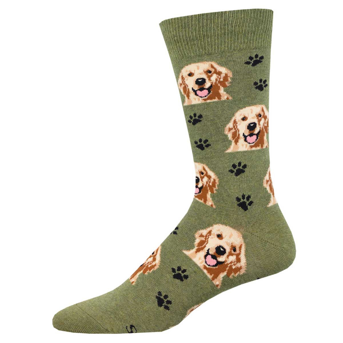 Who's A Good Boy? Golden Retriever (Green) Men's Crew Sock
