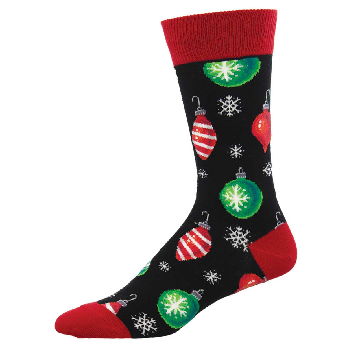 Christmas Ornaments (Black) Men's Crew Socks