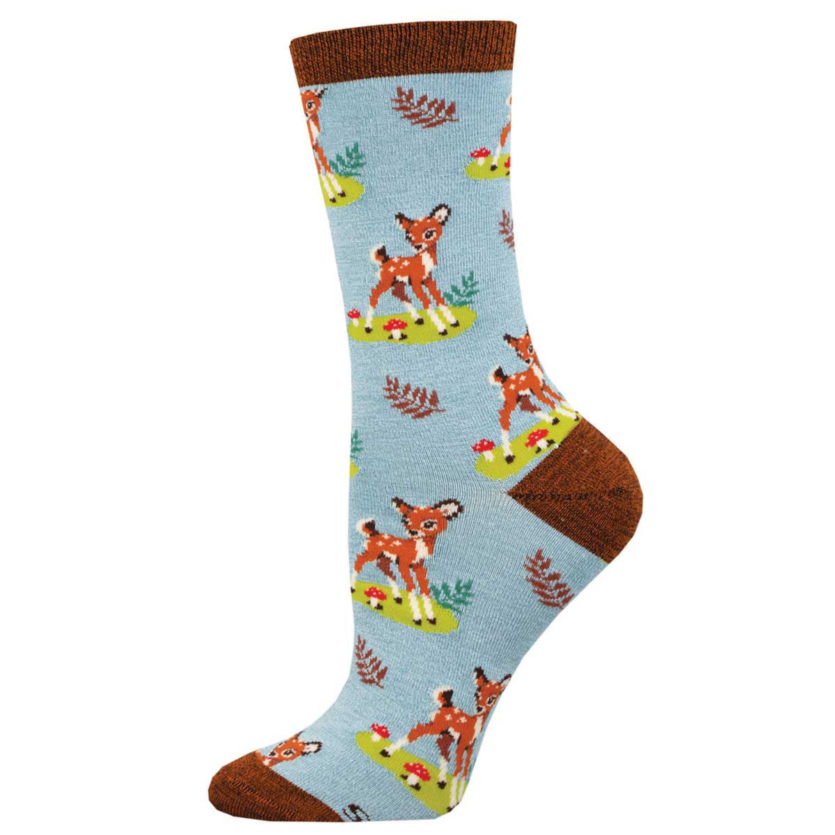 "Oh Deer, You're Cute (Blue Heather) Women's Bamboo Crew"