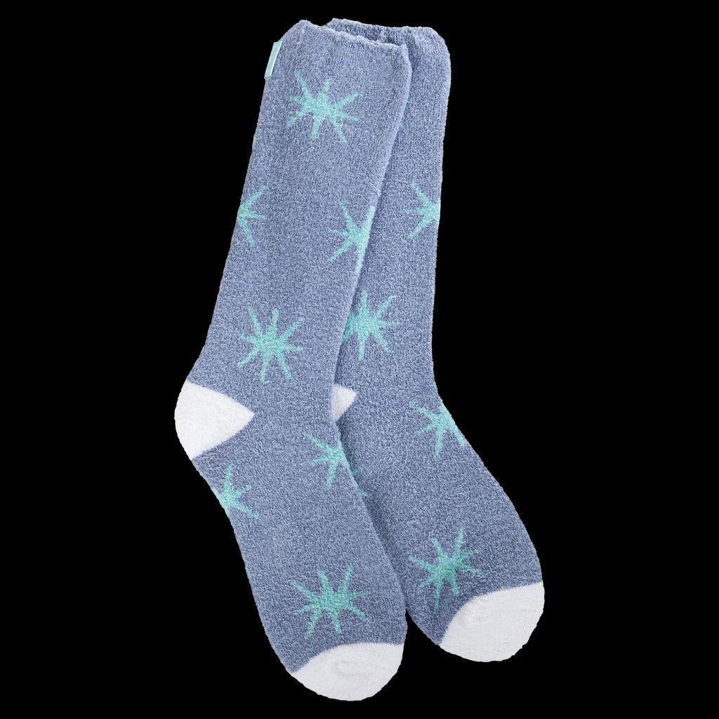 World's Softest? Socks (Cool Blue Starburst) Cozy Cali Crew