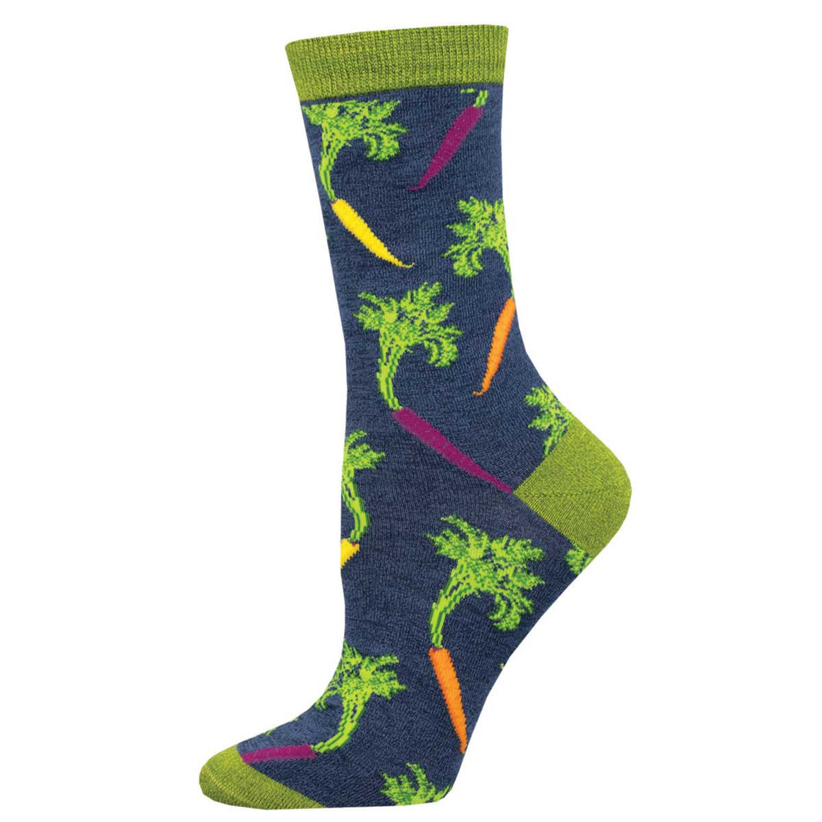 Carrot Rainbow (Navy) Women's Bamboo Crew